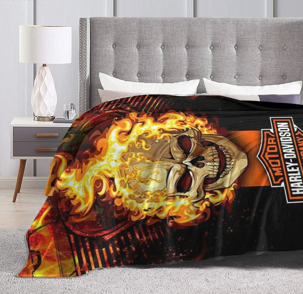 Harley davidson blanket online queen size