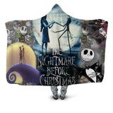 3D Skull Print Plush Hooded Washable Blanket